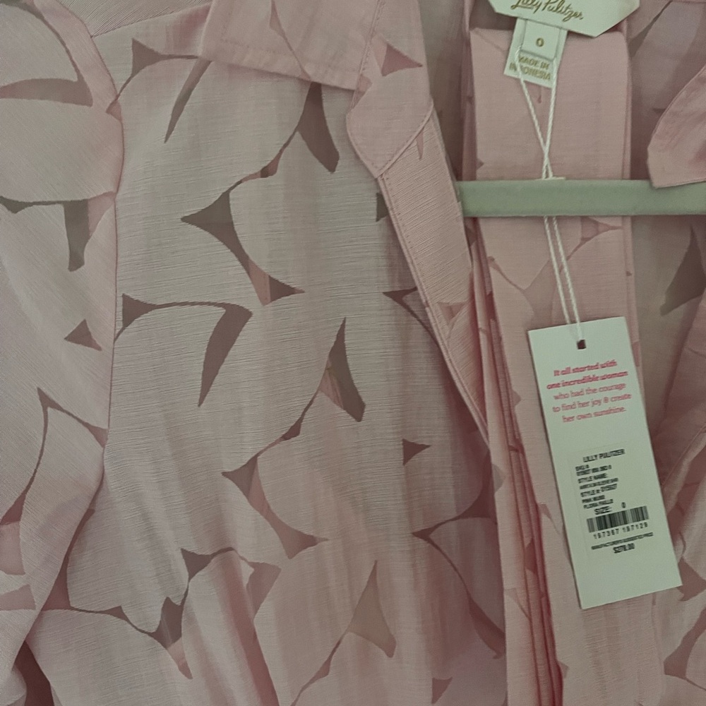 NWT Lily Pulitzer Amrita Pink Floral Button-Up Dress, Sz 0 - Picture 3 of 4